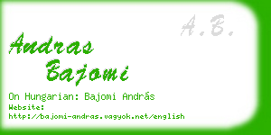 andras bajomi business card